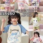 Pijama de niña con estampado de personajes-ZL6160 - 1