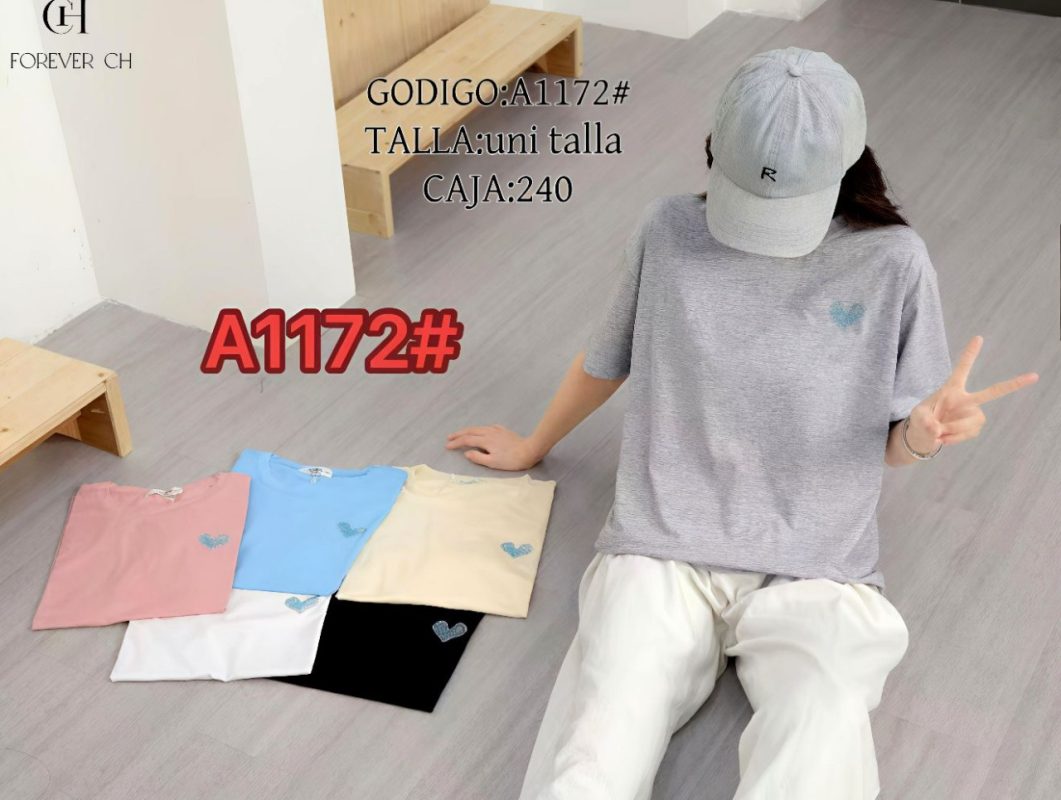 Playera con corazón bordado-A1172
