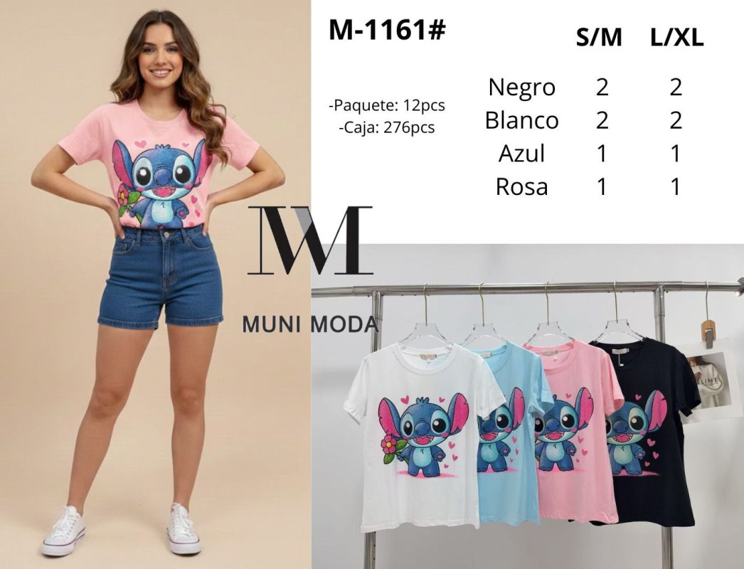 Playera con diseño de Stitch-M-1161