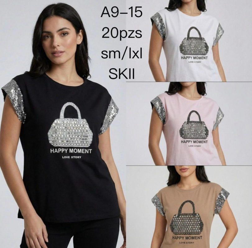 Playera con estampado de bolsa-A9-15