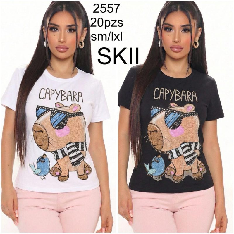 Playera con estampado de capibara-2557