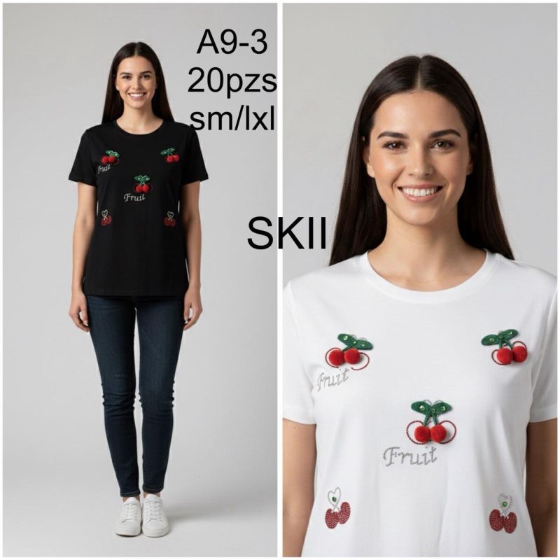 Playera con estampado de cerezas-A9-3