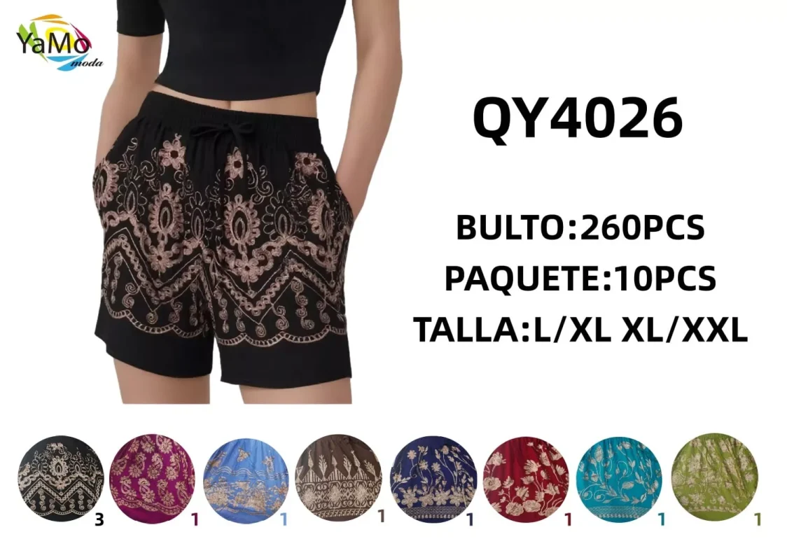 Short de dama con bordado-QY4026