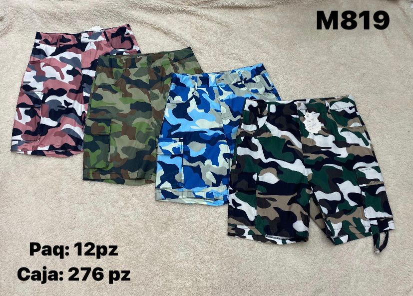 Shorts cargo camuflados para hombre-M-819