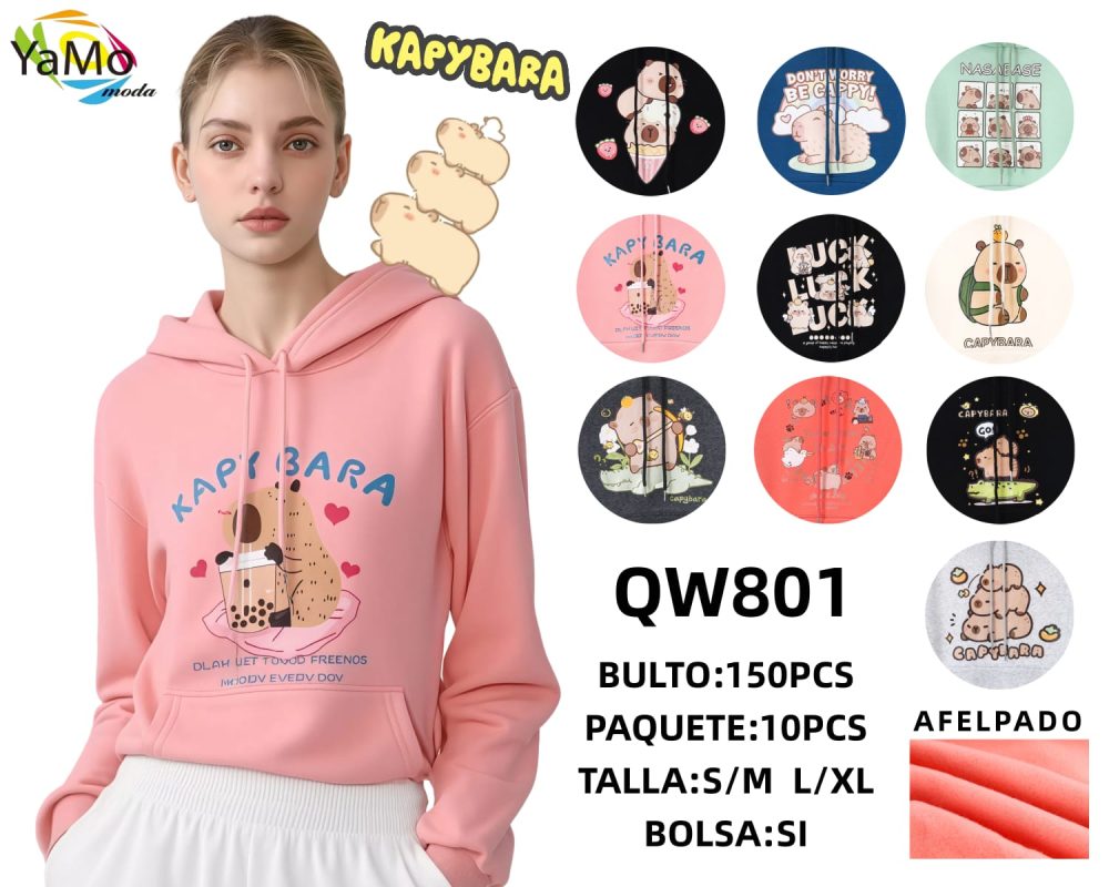 Sudadera con diseño de Capibara-QW801