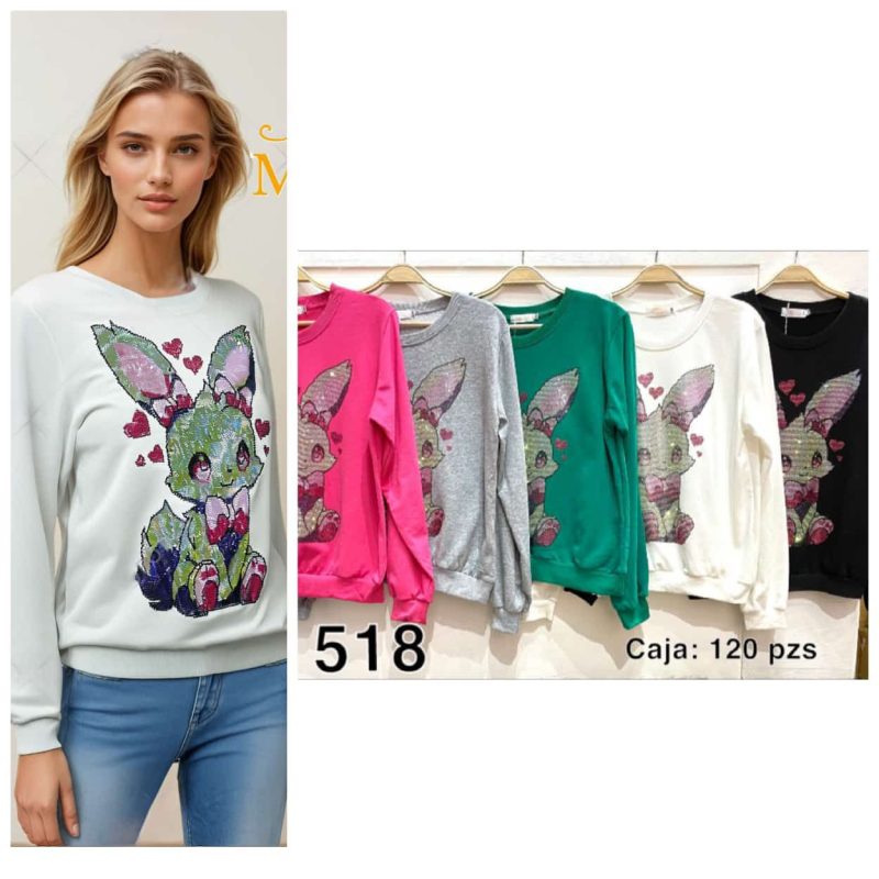 Sudadera con diseño de conejo-M-518