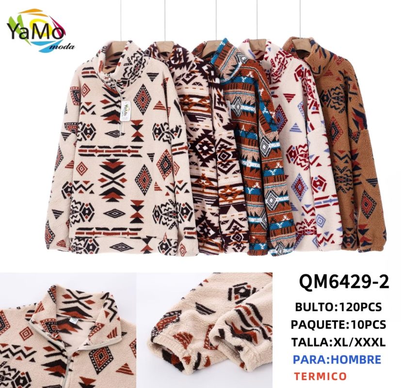 Sudadera térmica estampada para hombre-QM6429-2