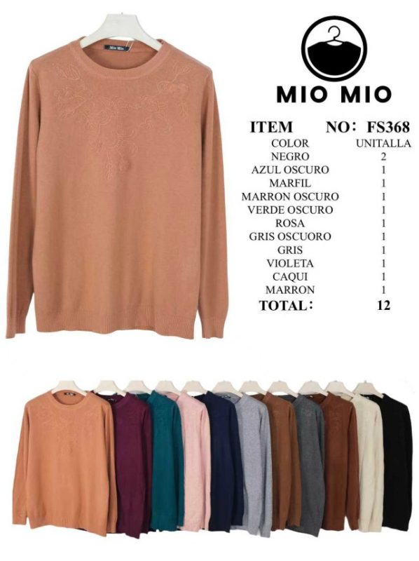 Suéter con detalle floral-FS368