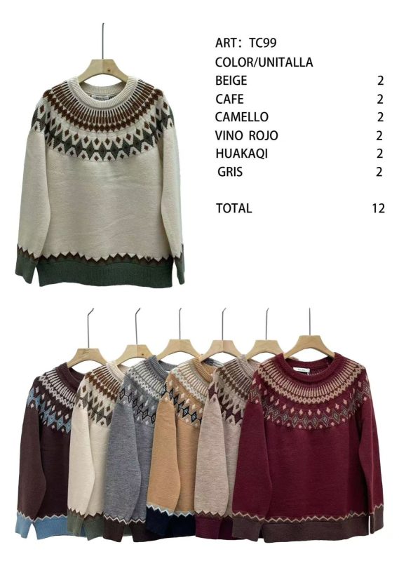 Suéter con diseño geométrico-TC99