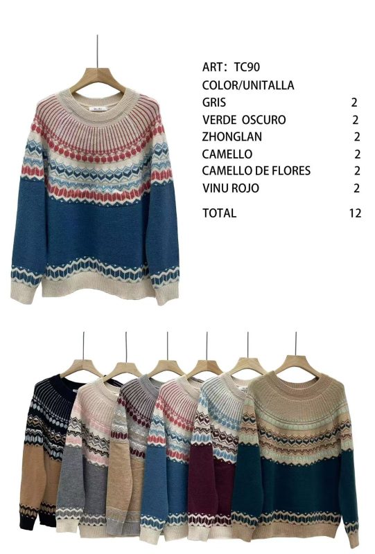 Suéter con diseño geométrico-TC90