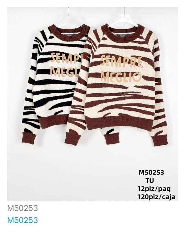 Suéter con estampado animal print-M50253