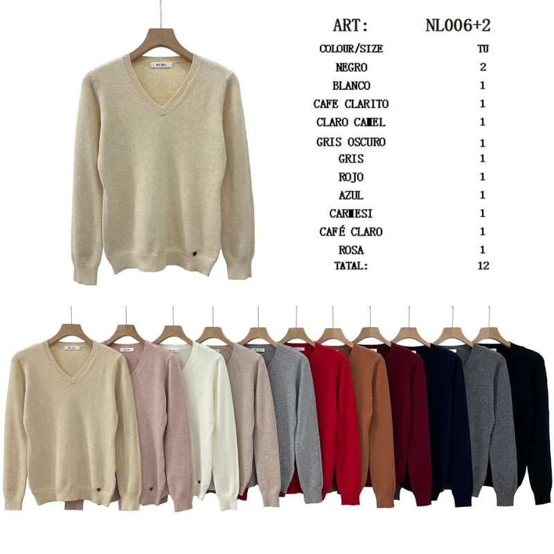 Suéter cuello V-NL006+2