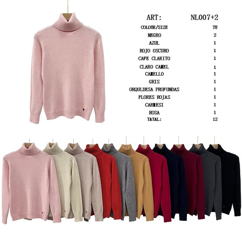 Suéter de cuello alto-NL007+2