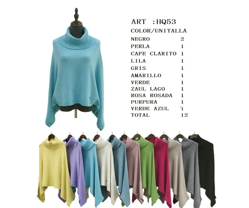Suéter de cuello alto en varios colores-HQ53