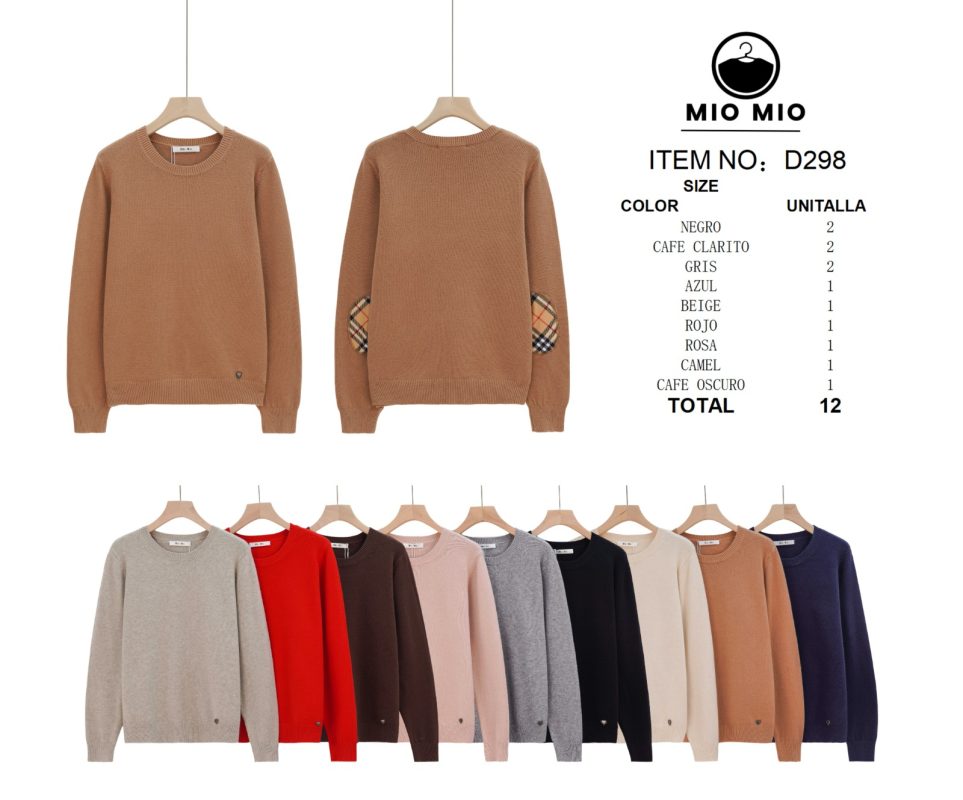 Suéter de punto con coderas-D298