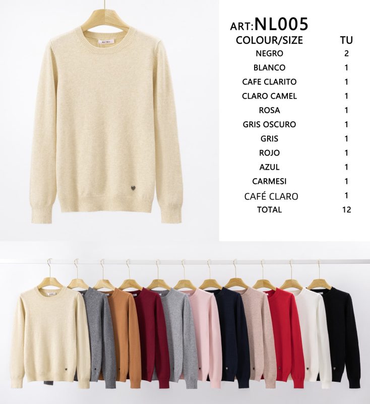 Suéter de punto con corazón-NL005