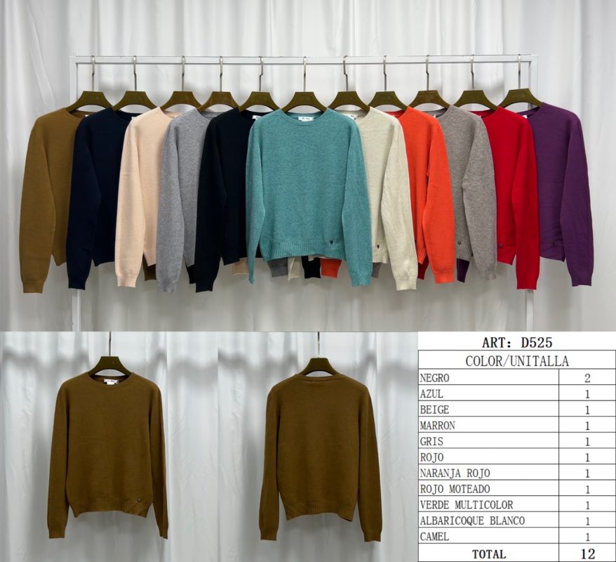 Suéter de punto liso-D525
