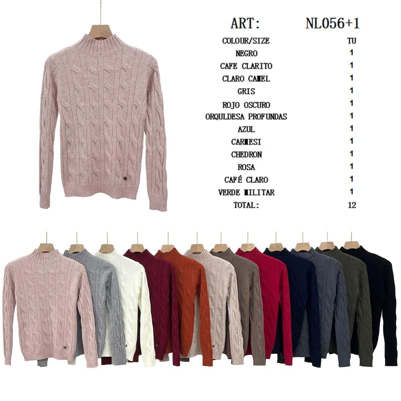 Suéter de punto trenzado-NL056+1
