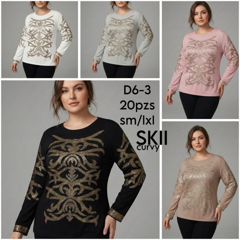 Suéter manga larga con diseño-D6-3