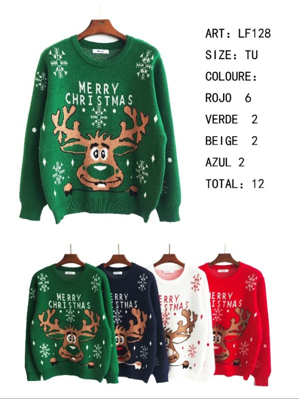 Suéter Navideño Reno Merry Christmas-LF128