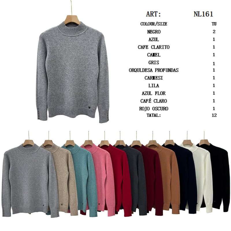 Suéter tejido con cuello alto-NL161