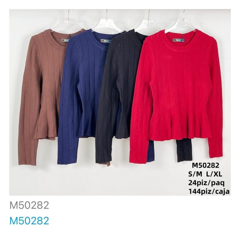 Suéter tejido con peplum-M50282