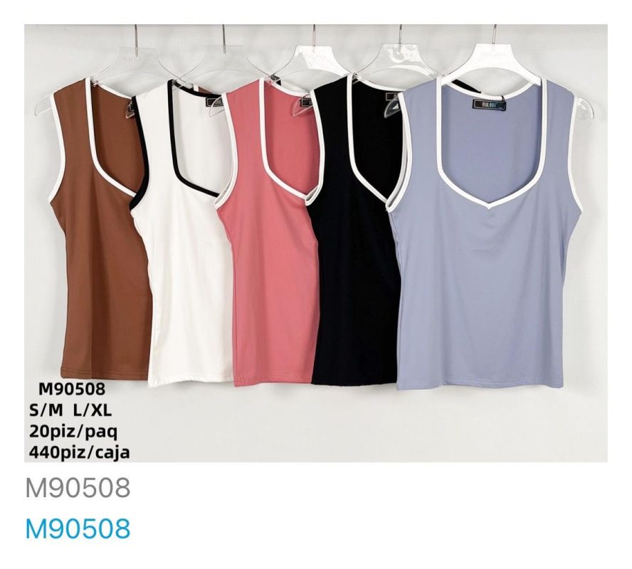 Tank top con borde en contraste-M90508