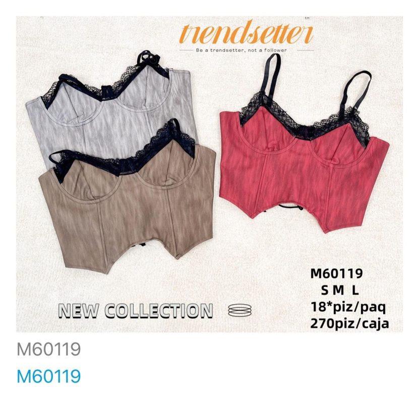 Top corset con encaje-M60119