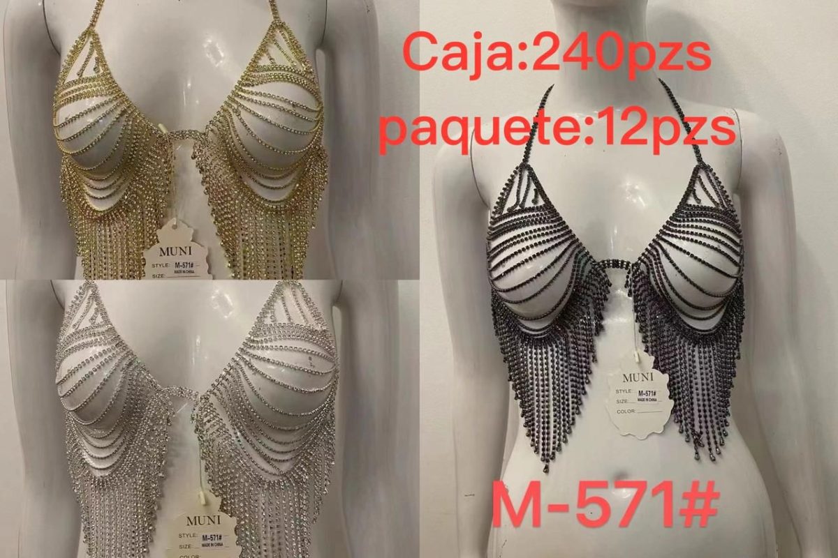 Top de cadena con flecos-M-571