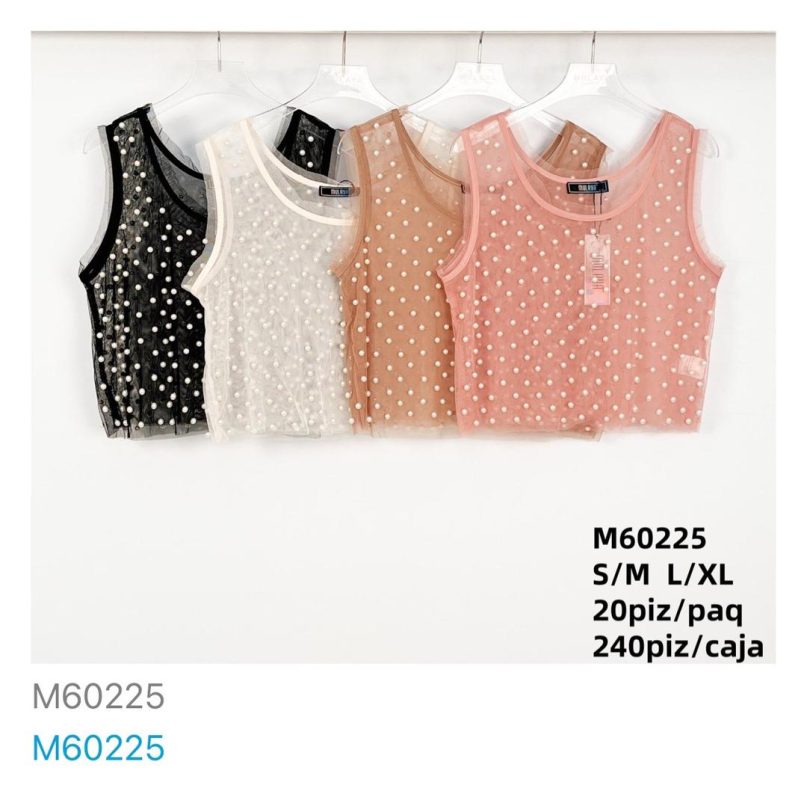Top de malla con perlas-M60225