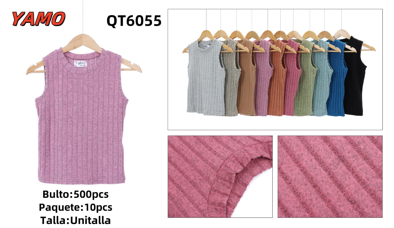 Top tejido sin mangas-QT6055