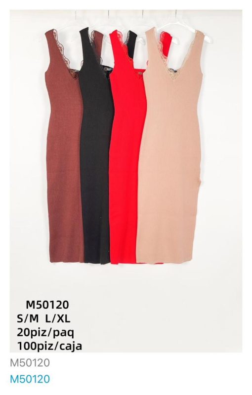Vestido ajustado con encaje-M50120