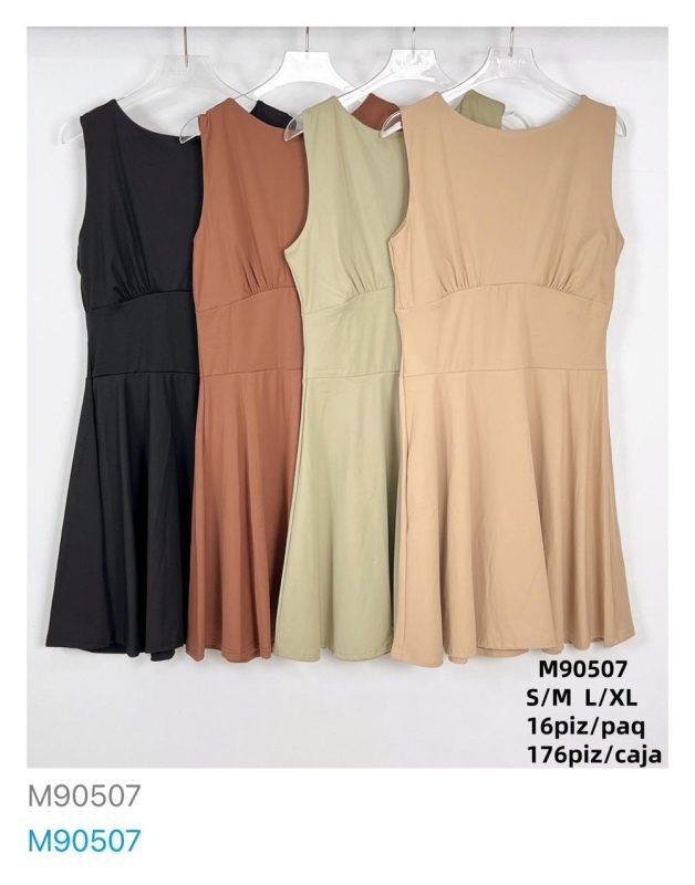 Vestido casual con corte en la cintura-M90507