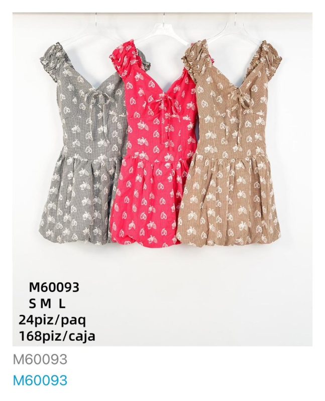 Vestido corto con estampado floral-M60093