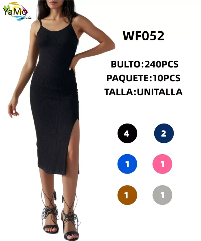Vestido de tirantes con abertura-WF052