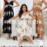 Vestido largo con bordados-A1082 - 3