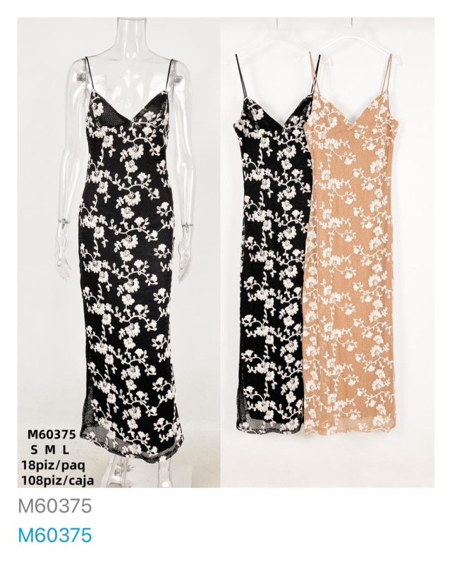 Vestido largo con estampado floral-M60375