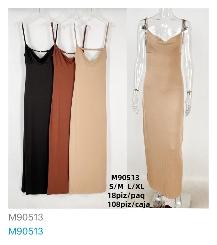 Vestido Largo con Tirantes-M90513