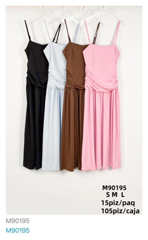 Vestido largo con tirantes-M90195