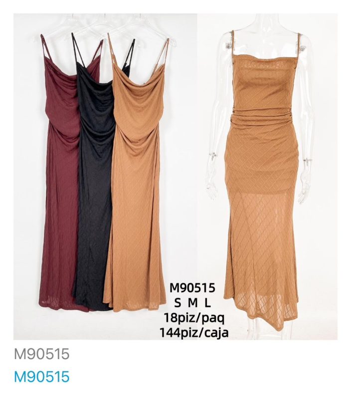 Vestido largo con tirantes-M90515