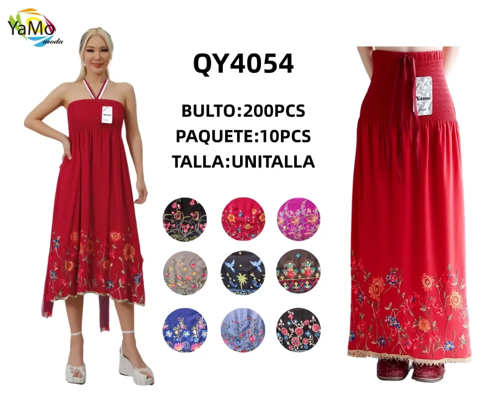 Vestido Largo Estampado Floral-QY4054