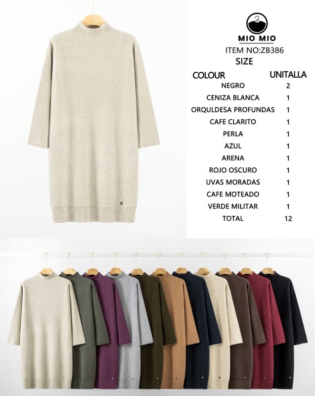 Vestido manga 3/4-ZB386