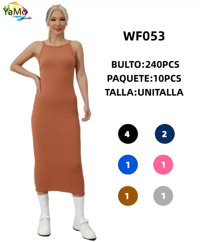 Vestido midi canalé-WF053
