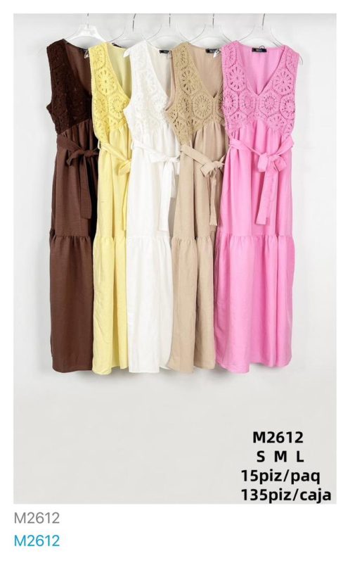Vestido midi con crochet-M2612