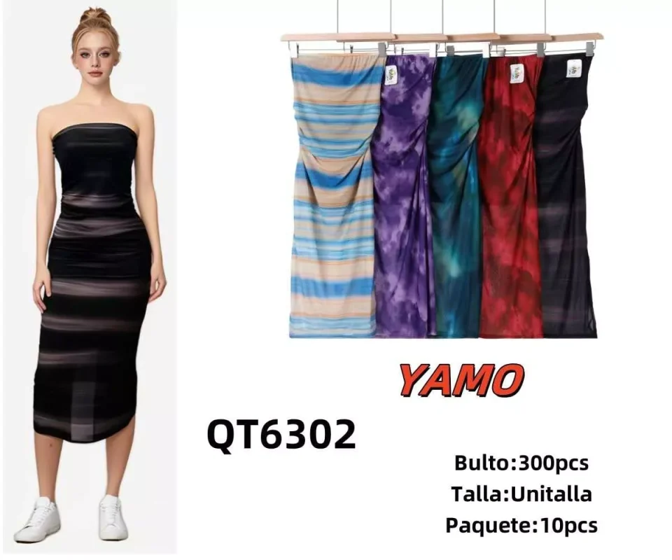 Vestido strapless-QT6302