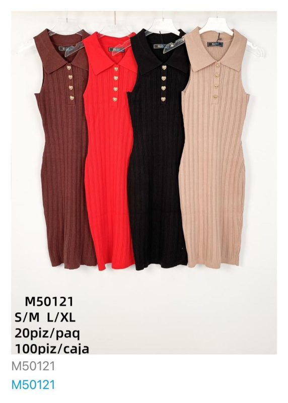 Vestido tejido con cuello-M50121