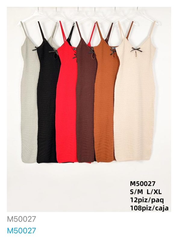 Vestido tejido con lazo-M50027