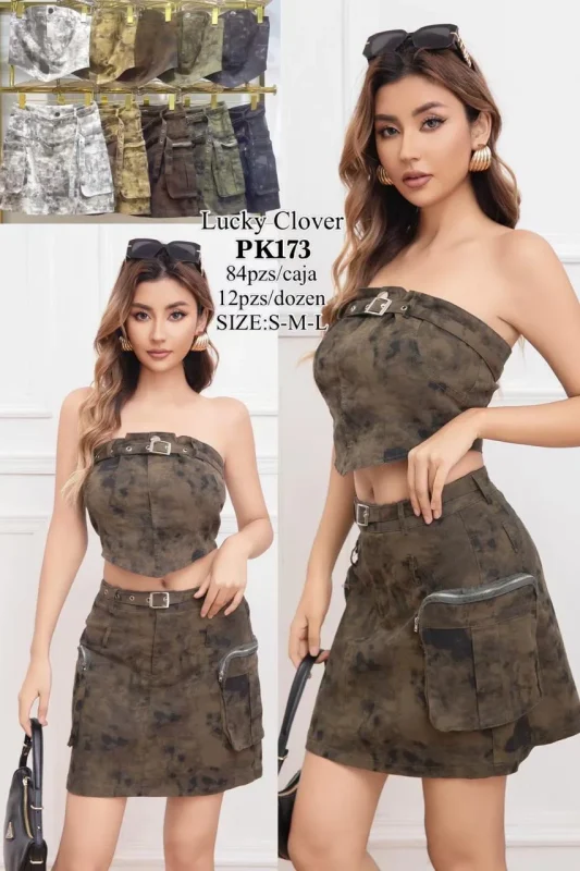 Conjunto de Top y Falda-PK183