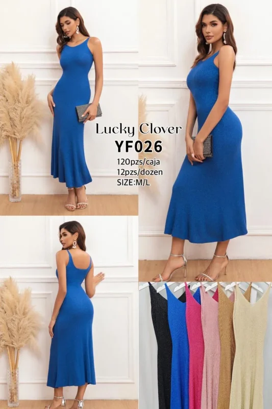 Vestido de noche con escote en V-YF026