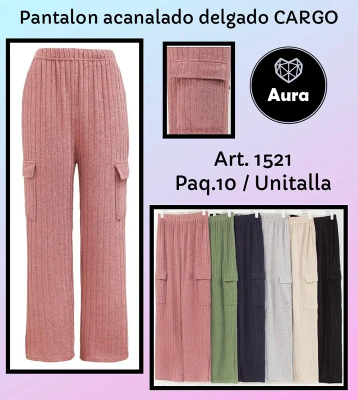 Pantalon Acanalado Delgado CARGO-0-1521